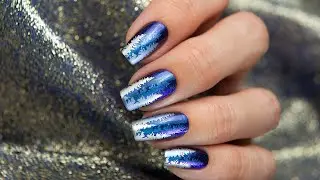 Night winter forest nail design / Дизайн ногтей Ночной лес зимой