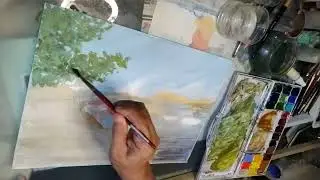 How I painted THE FISHING BOAT by following Artist Andy Evansen's video recording exercise.