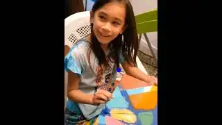 Kids Original Acrylic Abstract Paintings, Sabrina, Savannah Spin Art with drill, 1bettybill Studio