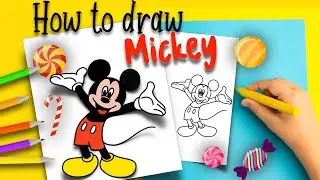 #29 How to draw Mickey | Rainbow art for kids | Easy drawing step by step