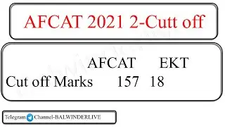 AFCAT 2 2021 Cutt off Marks | AFCAT 2 2021 Result out