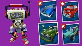 Cassett Bot Vs 4 Cars Battle | Beat Bot New Outfit | BB Racing 2