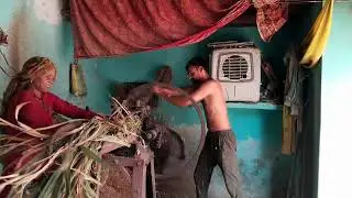 Desi workout grass cutting with hand #viralvideos #villagelifestyle #explore