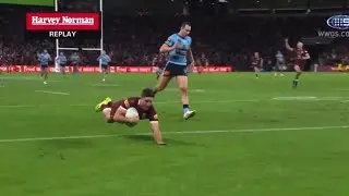 Ben hunt intercept try (state of origin 2022)#shorts #nrl