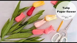 💚Buchet de lalele minunate Tulip Paper Flower Easy Paper Flower Idea