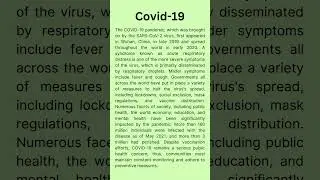 Paragraph on Covid-19 in 100 words in English #shortsvideo #ytshort #covid19india #paragraph