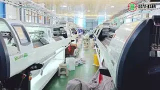 Overseas clients visiting#machine #flatknitting #sweater #Factory #jiangsu #changshu #collar