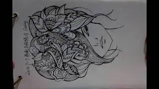 Day 5- My Daily Zentangle Practice- Flower Lady