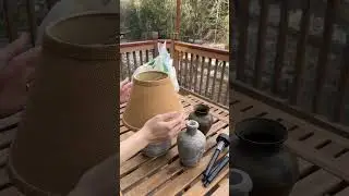 How I made French country outdoor solar lamps with upcycled pots #thrifting #homediy #upcycling