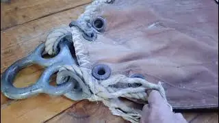 Splicing the main's bolt rope.