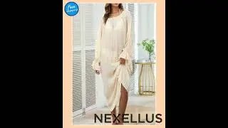 Backless Drawstring Back Flounce Sleeve Cover-Up