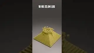 100KG Ball Smashes 4000 Yellow Cubes Pyramid | Ultimate SlowMo Destruction #satisfying #shorts