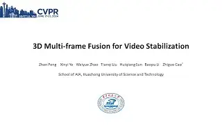 [CVPR 2024] 3D Multi-frame Fusion for Video Stabilization