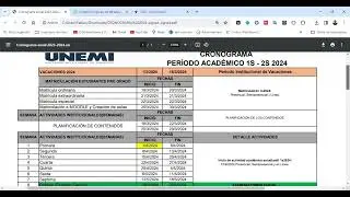 Explicación del Cronograma UNEMI 2024