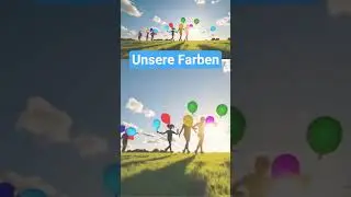Farbenlied 🌈 Unsere Farben 🎶 zum Mitsingen & Farben lernen #deutsch #neu #kindergarten #shorts #fyp