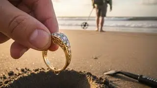 ANEL DE OURO NA PRAIA em MENOS DE 30 MINUTOS! 😱 R$1200 com Detector de Metais! #detectorismo #praia 