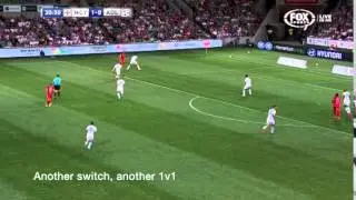 Adelaide United attack down the flanks v Melbourne City