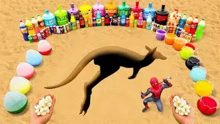 How to make a kangaroo out of cement and giant balloons from soft drinks like 7Up, Fanta, Coca-Cola