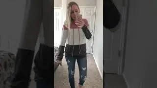 Mauve Color Block Hoodie