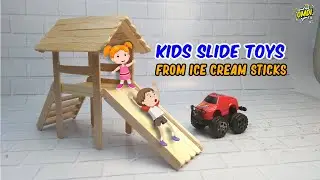 Cute idea‼ Making kids toy slides out of ice cream sticks