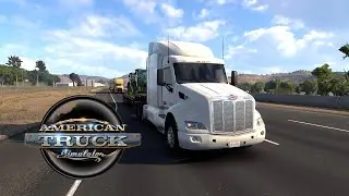 I had to drive around a helicopter on the highway in American Truck Simulator!