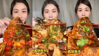 Eating Spicy Big Fish Fry Mukbang | Eating Fish Curry | Fish Head Curry | ASMR eating videos