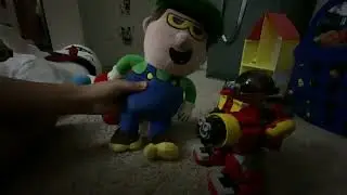 Luigi and Pomni and stay puft and Jax need to fight Lego robot egg man￼￼￼￼￼￼￼