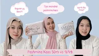 SHOPEE HAUL PASHMINA KAOS (MURAH VS MAHAL) | Review