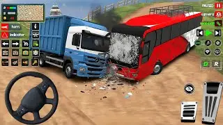 🚌 Cliff Accident Rescue | Crane Lifting Broken Bus | Real Indian Bus Game