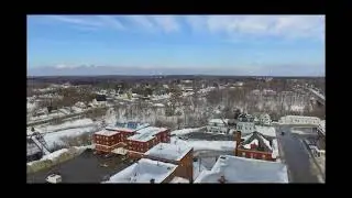 Houlton Maine - Downtown Aerial View in Winter