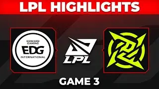 EDG vs NIP Highlights Game 3 | LPL 2026 Split 1 | EDward Gaming vs Ninjas in Pyjamas by Onivia