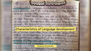 characteristics of language development during different stages .B.Ed topic #hpu # important topic