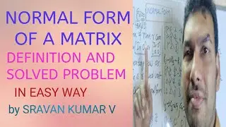 NORMAL FORM OF A MATRIX IN TELUGU Definition and problem