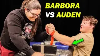 AUDEN LARRATT vs. BARBORA BAJCIOVA ARM WRESTLING