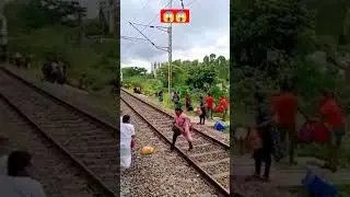 She got saved by a second 😱 #scary #train #trainaction #girl #scareme