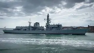 HMS Somerset visits Portsmouth for first time since major refit