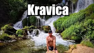 Swimming Kravica Waterfall, Bosnia and Herzegovina
