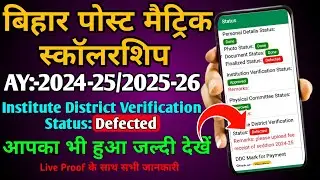 Institute District Verification Status Defected/pms 2024-25 institute district verification Defected