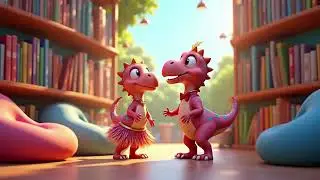 Dino Visits the Library 📚 | Fun Dinosaur Story for Kids | Educational English Cartoon