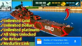 🔥Battle of Warships mod apk get Gold,Dollars and Platinums Free download