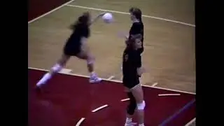 UW-Oshkosh vs Juniata 3rd/4th place match 1991 NCAA D3 Volleyball Tournament.     WARM UPS
