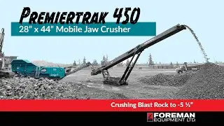 Powerscreen Premiertrak 450 Jaw Crusher | Crushing Blasted Rock to -5&frac12;&rdquo; in B.C.