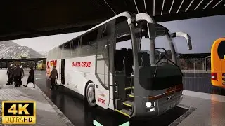 Rainy Bus Ride to Airport | MAN LION'S Coach | Tourist Bus Simulator