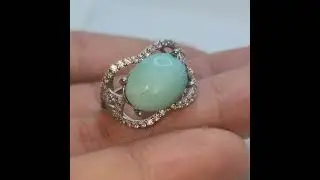 Elegant Women's Ring with Natural Nishabur Turquoise | Genuine, Undyed Gemstone