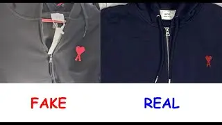Ami Paris zip hoodie real vs fake. How to spot fake Ami Alexandre Mattiusi zip jackets and hoodies