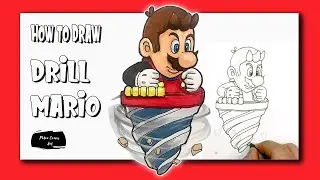 How to Draw Drill Mario from Super Mario Wonder