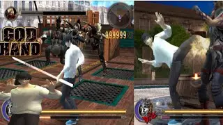 GOD HAND MOD TOJI HARD MODE DASH LOVE + SWITCHER COMBO AGGRESIVE AETHERSX2 GAMEPLAY STAGE 5 CLEAR