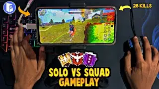 28 kills 💪 Solo vs Squad 🎯 Heroic Rank Gameplay|🔥Play Free Fire with Keyboard & Mouse on Mobile