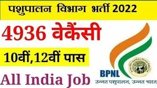 BPNL Online Form 2022 Bhartiya Pashupalan Vibhag New Vacancy 2022 BPNL Recruitment 2022 Apply DRC