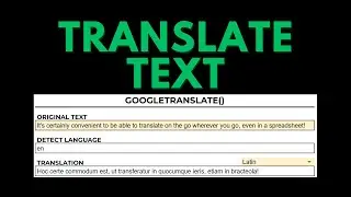 How to Translate Text in Google Sheets Instantly!